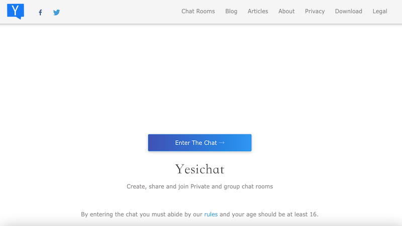 Yesichat's first page